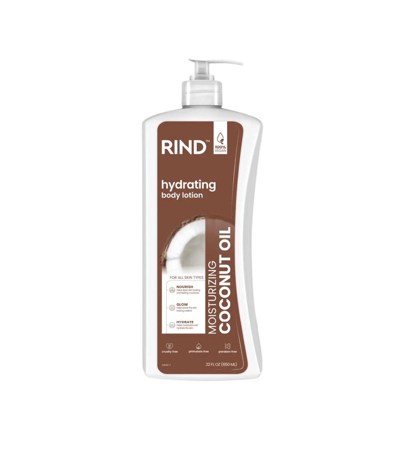RIND Hydrating Body Lotion - Moisturizing Coconut Oil 650ml ريند لوشن مرطب للجسم بخلاصة زيت جوز الهند